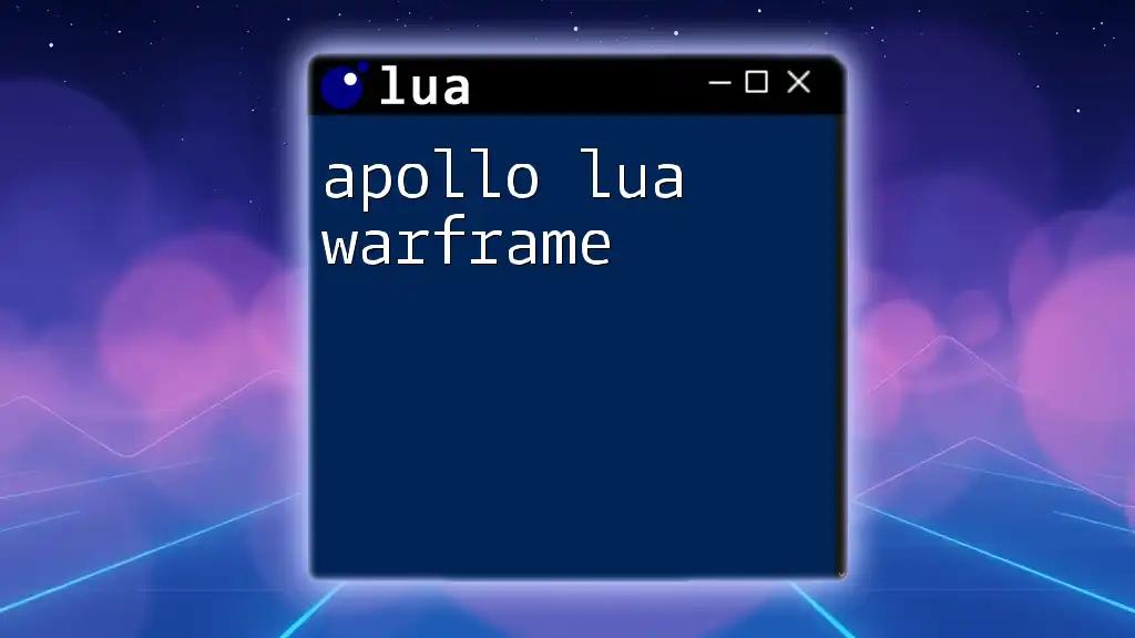 Mastering Apollo Lua in Warframe: A Quick Guide