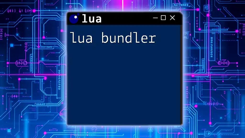 Mastering the Lua Bundler: A Quick Guide