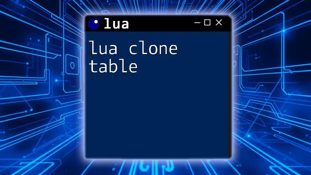 Effortless Lua Clone Table Techniques for Quick Mastery