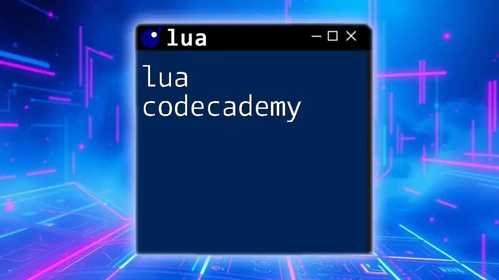 Unlocking Lua Mastery: Your Lua Codecademy Journey