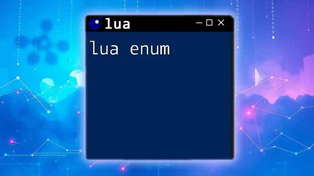 Mastering Lua Enum: Your Quick Guide to Enums in Lua