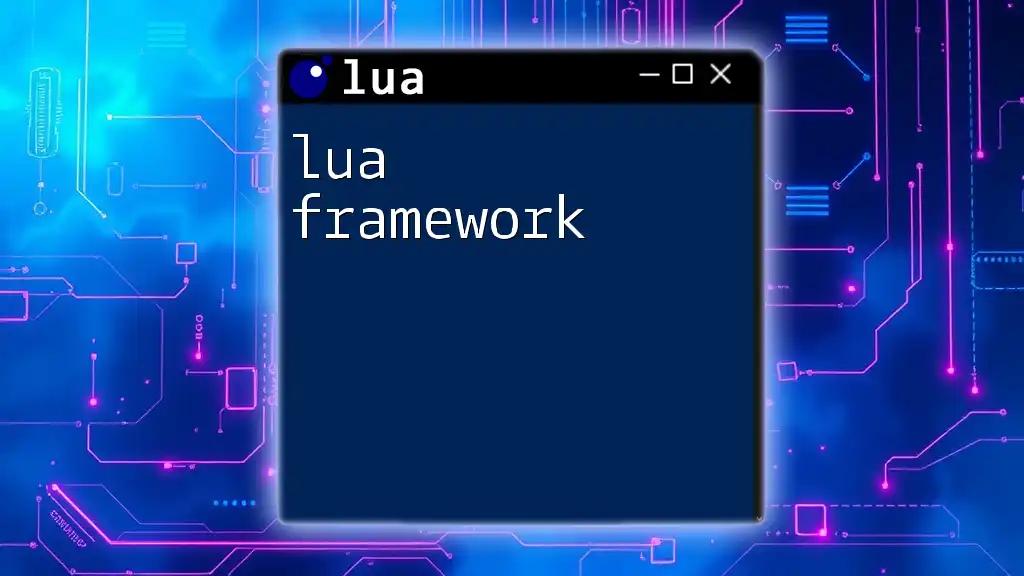 Mastering the Lua Framework: A Quick Guide