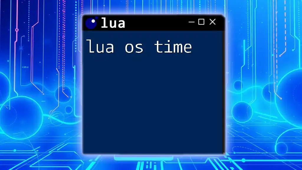 Understanding Lua OS Time: A Quick Guide