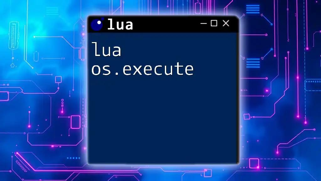 Mastering Lua os.execute: Your Quick Execution Guide