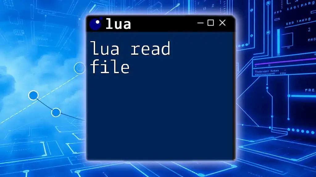 lua Read File: A Quick and Simple Guide