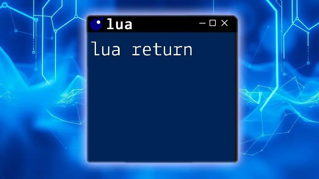 Mastering Lua Return: A Quick Guide to Function Outputs