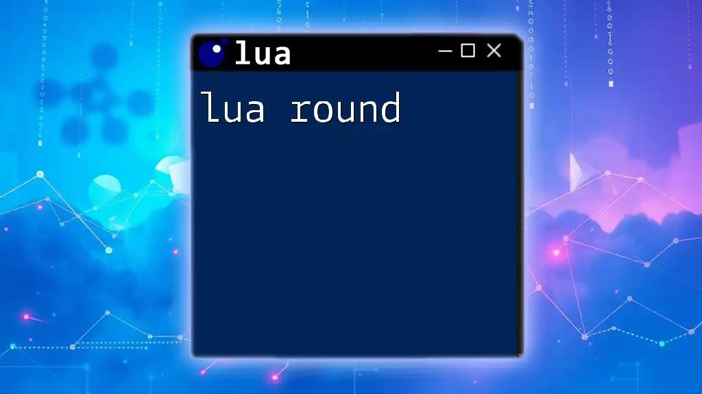 Mastering Lua Round: Your Quick Guide to Rounding Numbers