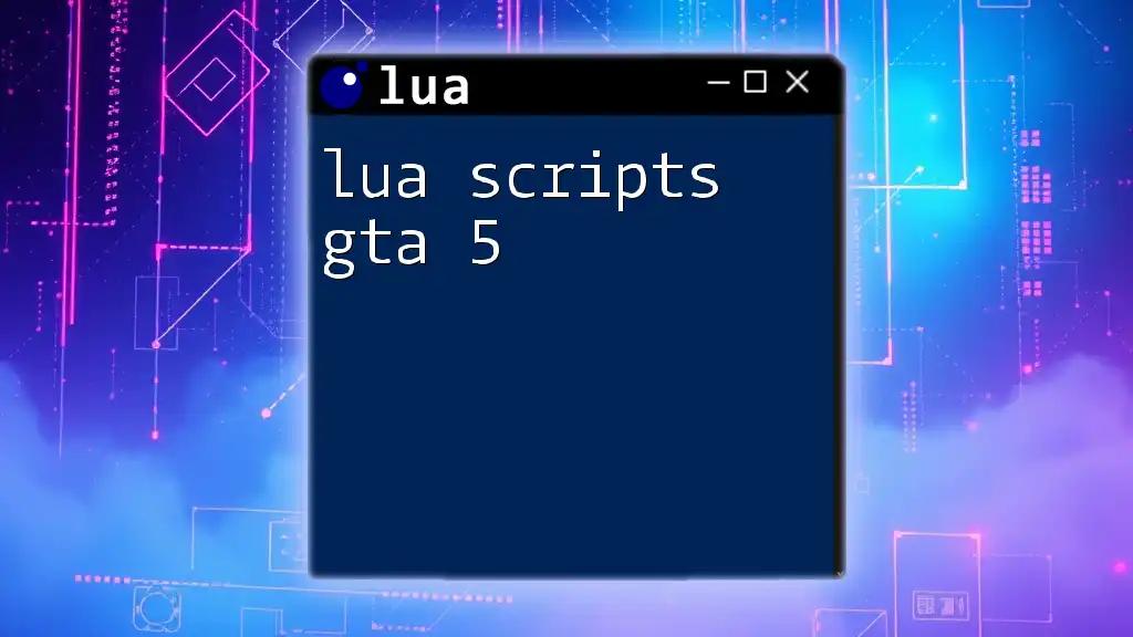 Mastering Lua Scripts for GTA 5: A Quick Guide