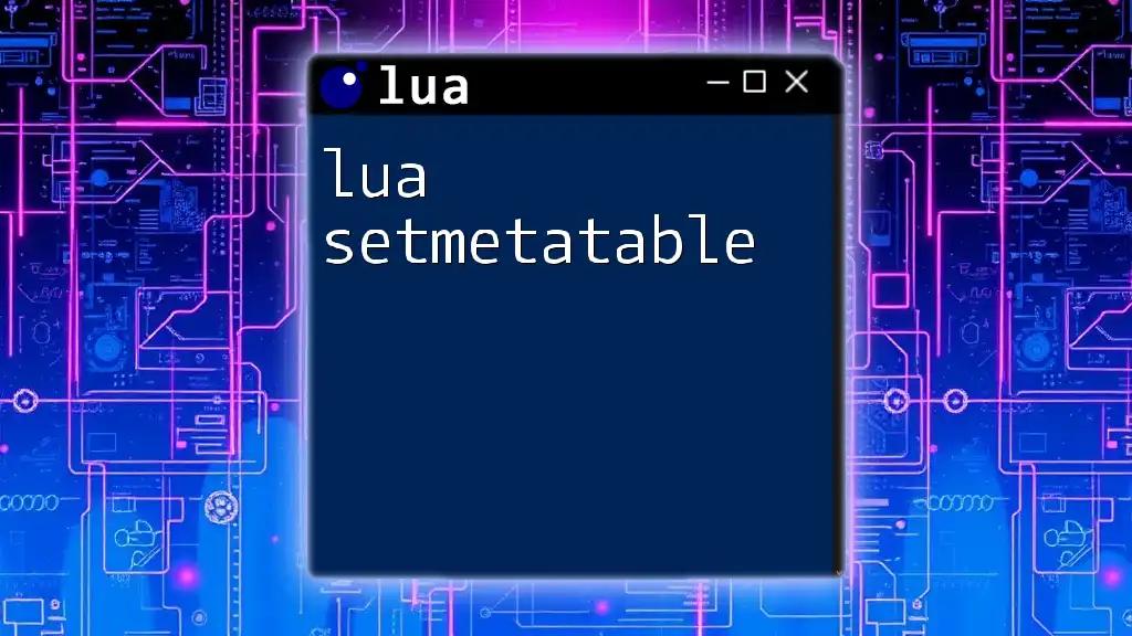 Mastering lua setmetatable: A Quick Guide