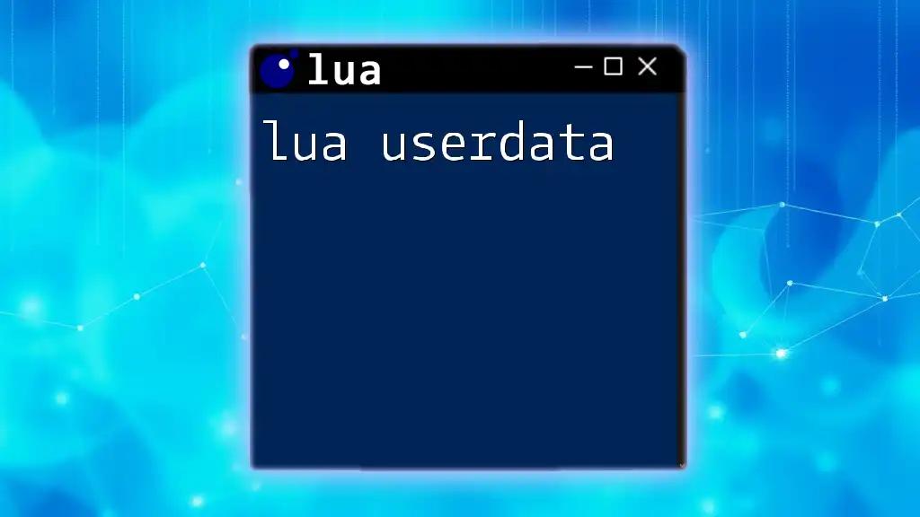 Mastering Lua Userdata: Your Quick Guide to Success