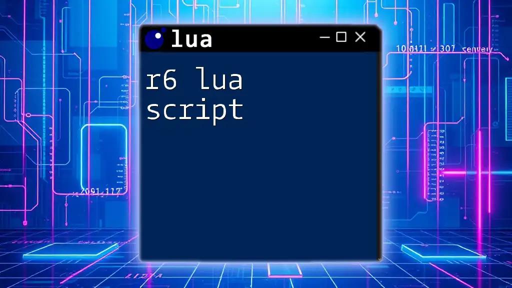 Mastering R6 Lua Script in Minutes: A Quick Guide