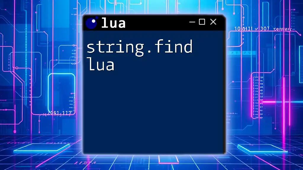 Mastering String.Find in Lua: A Quick Guide