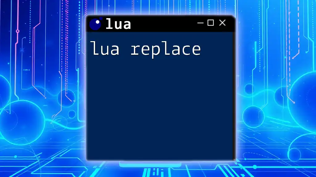 Mastering Lua Replace for Simple String Editing