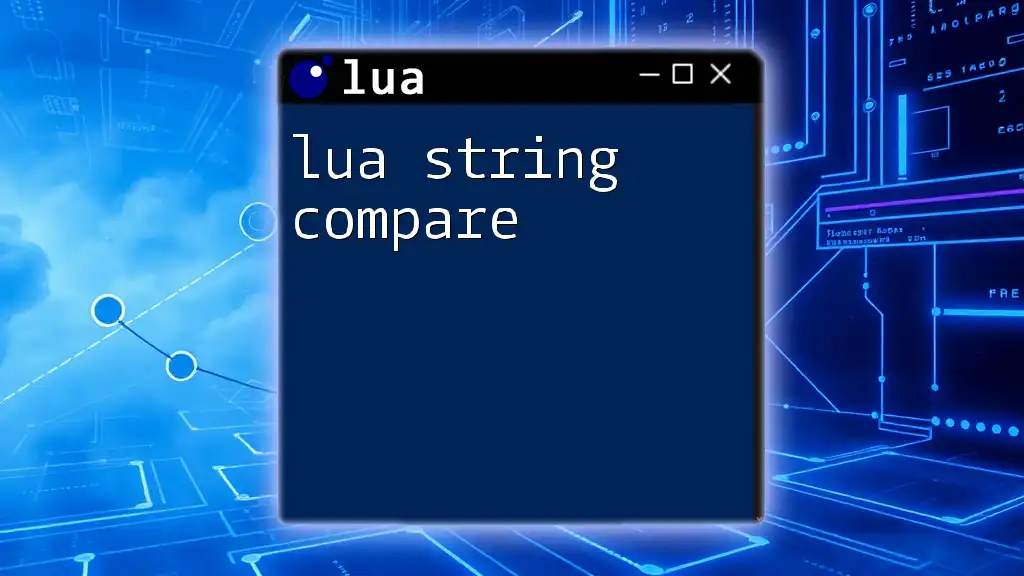 Mastering Lua String Compare: A Quick Guide